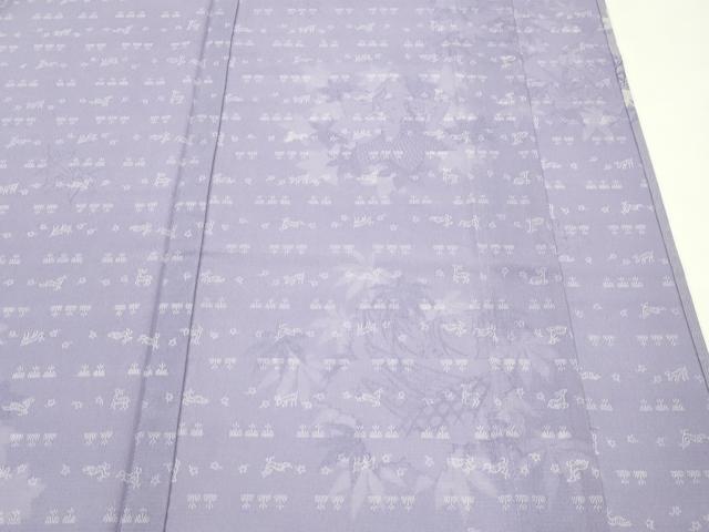 平和屋本店*極上 夏物 人間国宝 小宮康孝 色留訪問着 江戸小紋 絽 鮫小紋柄 花鳥筏文 両面染 三越扱 逸品 未使用 CZAA5771s6