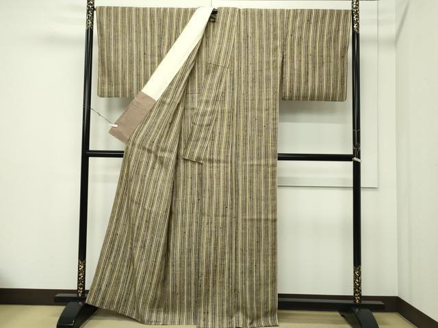 平和屋本店▽極上 浦野理一 経節紬 単衣 間道 逸品 CZAA5790s6