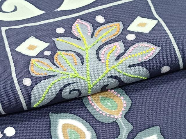 平和屋本店●極上 創業460年・千總 訪問着 中国三大刺繍 相良刺繍 草花文 褐色地 逸品 CZAA5800s6
