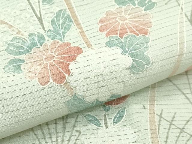平和屋本店*極上 夏物 洗える最高級着物 <英>はなぶさ謹製 訪問着 絽 草花文 柳鼠色地 たとう紙付き 逸品 CZAA5803s6