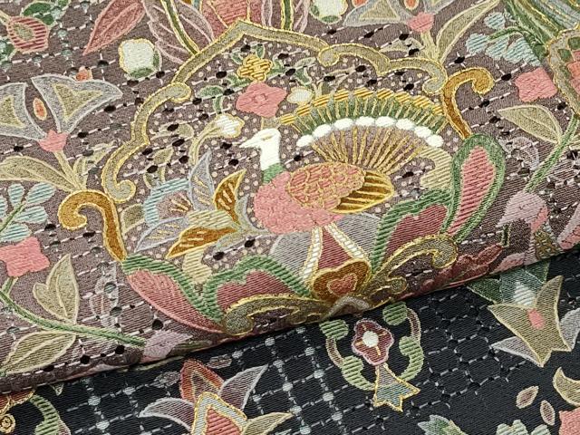 平和屋本店●極上 訪問着 中国三大刺繍 スワトウ刺繍 孔雀更紗唐草文 暈し染め 金糸 ますいわ屋扱い 逸品 CZAA5811s6