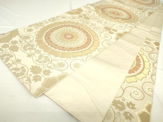 平和屋着物■六通柄 本袋帯 正倉院花文 金糸 逸品 DAAG8787az