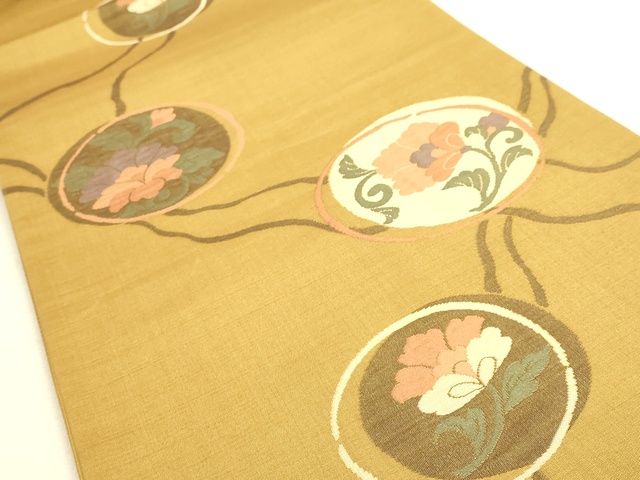 平和屋着物◎六通柄袋帯 花の詩 更紗花丸文 逸品 DAAI2641ox