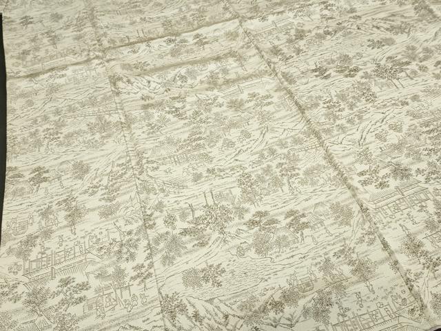 平和屋着物■上質なお召 人物風景文 正絹 逸品 DAAI2887ox