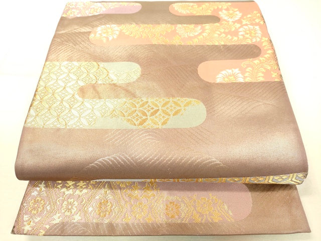 平和屋着物◎六通柄袋帯 慶長錦 霧有職文 金糸 引箔 逸品 DAAI3972tw