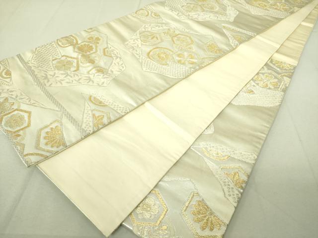 平和屋着物◎六通柄袋帯 亀甲花丸文 金銀糸 逸品 DAAI4158yyy