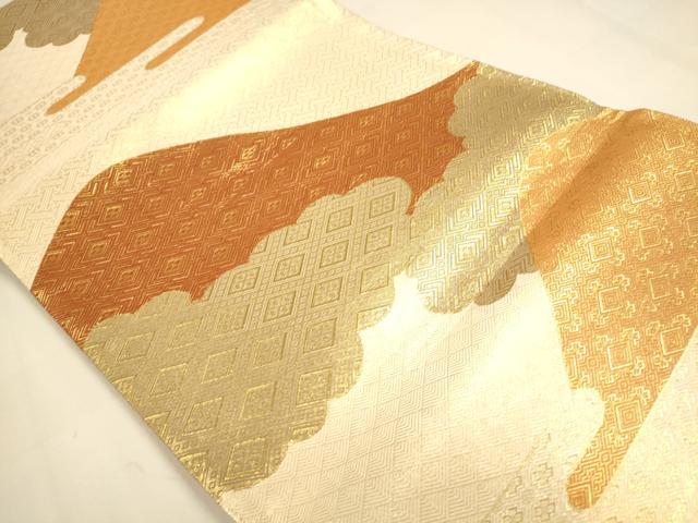 平和屋着物◎佐賀錦 両面 六通柄袋帯 吉祥風景文 金糸 正絹 逸品 DAAI5711op