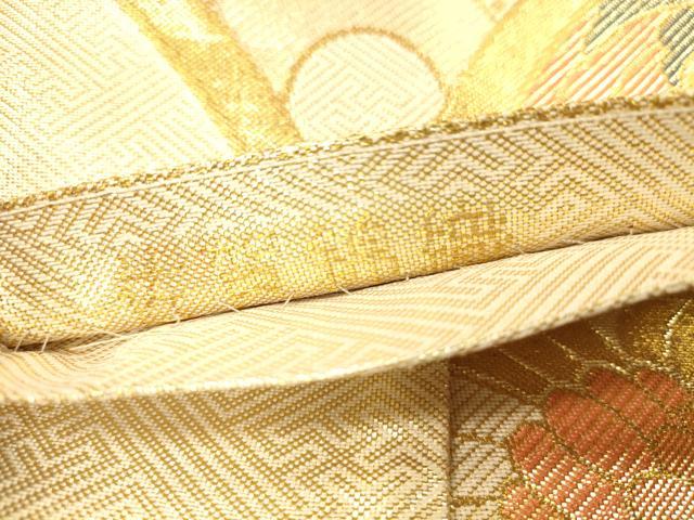 平和屋着物◎佐賀錦 六通柄袋帯 花松青海波 金糸 正絹 逸品 DAAI5984op