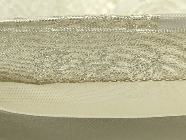 平和屋着物◎六通柄袋帯 蒔絵錦 葡萄色紙風景花文 銀糸 逸品 DAAI7144we