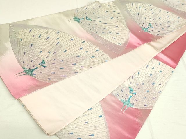 平和屋着物◎六通柄袋帯 孔雀文 金銀糸 逸品 DAAI7145we