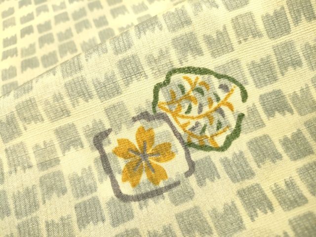 平和屋着物■上質な小紋 紬地 破れ色紙花文 逸品 DAAI7514fe