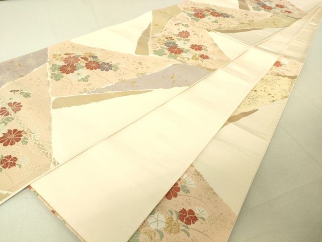 平和屋着物◎六通柄袋帯 唐織 草花 金糸 逸品 DAAJ0511sa
