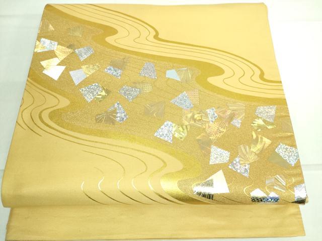 平和屋着物●太鼓柄袋帯 箔散らし 金彩 引箔 正絹 逸品 DAAJ1452ic