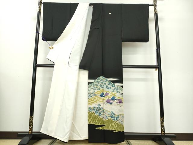 平和屋着物■豪華黒留袖 作家物 遠山風景文 暈し染め 正絹 逸品 DAAJ2379ud