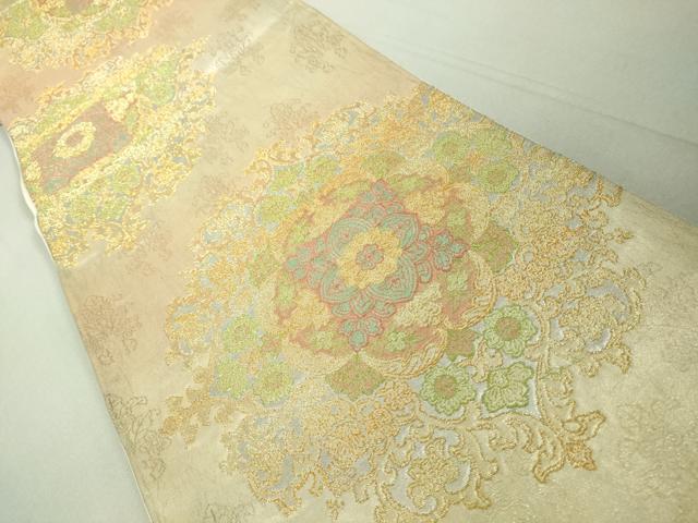 平和屋着物◎六通柄袋帯 唐花更沙華文 金銀糸 引箔 正絹 逸品 DAAJ2689mz