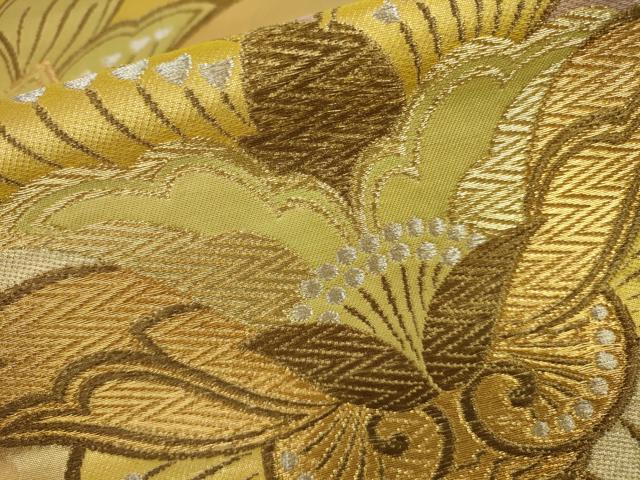 平和屋着物●六通柄袋帯 更紗花唐草文 金銀糸 正絹 逸品 DAAJ3815jm