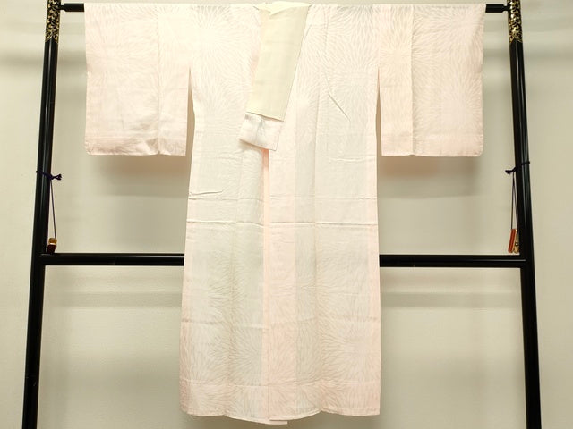 平和屋着物■上質な長襦袢 菊づくし地紋 無双仕立て 逸品 DAAJ4558tw