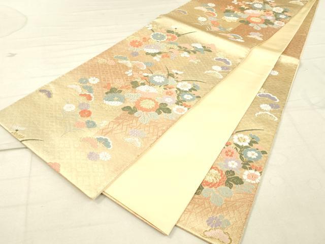平和屋着物◎六通柄袋帯 唐織 花松文 金糸 逸品 DAAJ4742tw
