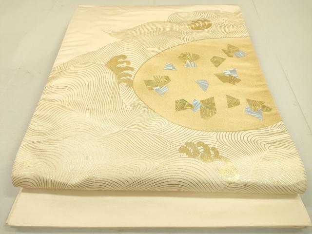 平和屋着物●太鼓柄袋帯 流水箔散らし文 金銀彩 正絹 逸品 DAAJ6673fe