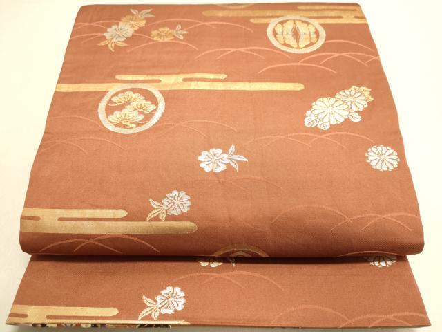 平和屋着物◎両面 六通柄袋帯 唐織 吉祥流水花間道 金糸 正絹 逸品 DAAJ7599fc