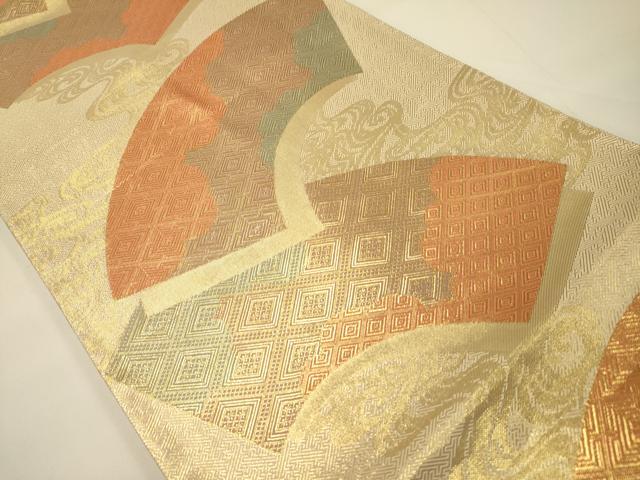 平和屋着物◎佐賀錦 両面 六通柄袋帯 地紙重ね吉祥文 金糸 正絹 逸品 DAAJ7738fc