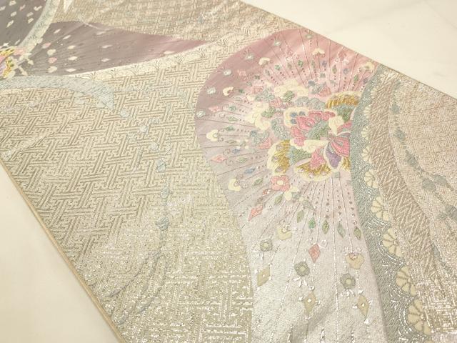 平和屋着物◎六通柄袋帯 唐織 洋花文 金銀糸 正絹 逸品 DAAJ7768fc