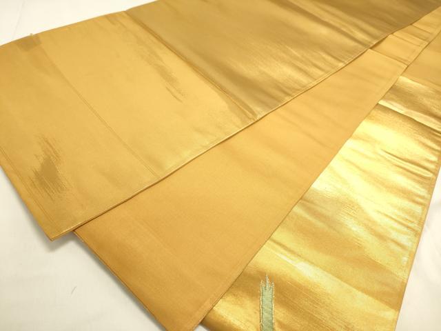平和屋着物◎太鼓柄袋帯 駒刺繍 総刺繍 竹垣文 金糸 正絹 逸品 DAAJ7914fc