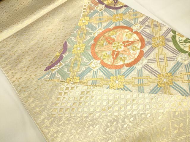 平和屋着物◎六通柄袋帯 舞花文 金銀糸 正絹 逸品 DAAJ7921fc
