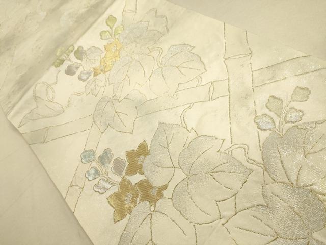 平和屋着物●六通柄袋帯 蔦の葉花文 金銀糸 正絹 逸品 DAAJ8574jm