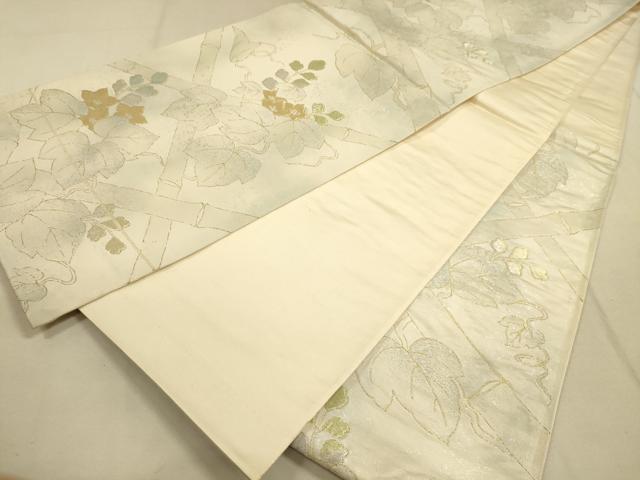 平和屋着物●六通柄袋帯 蔦の葉花文 金銀糸 正絹 逸品 DAAJ8574jm