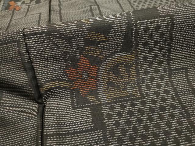 平和屋着物■本場大島紬 色紙重ね草花文 正絹 逸品 DAAK0233ud