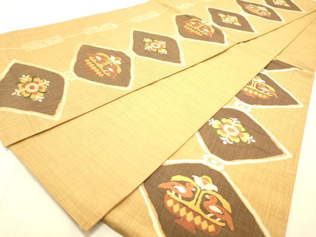 平和屋着物◎六通柄袋帯 花鳥菱文 楽山 正絹 逸品 DAAK2260zy
