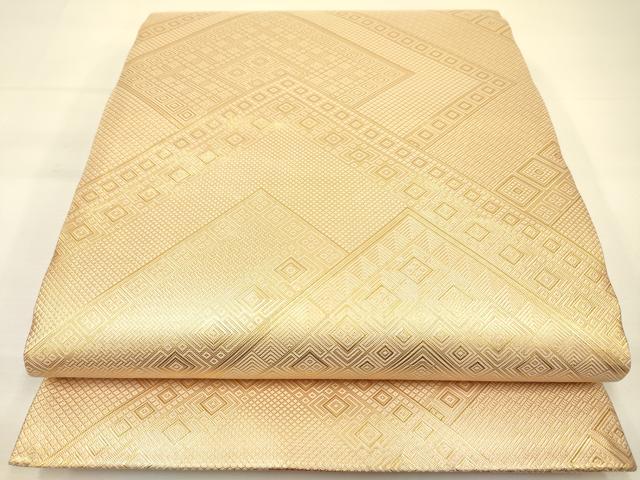平和屋着物◎佐賀錦 両面 六通柄袋帯 地紙重ね花文 金糸 正絹 逸品 DAAK2459zy