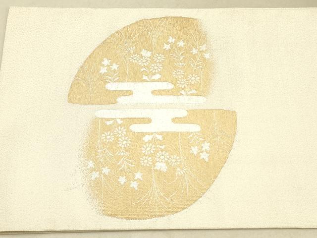 平和屋着物◎太鼓柄袋帯 秋草文 金銀糸 正絹 逸品 未使用 DAAK2600ob