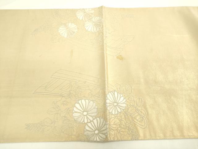 平和屋着物●中国三大刺繍 相良刺繍 総刺繍 太鼓柄袋帯 立波花文 正絹 逸品 DAAK3753du