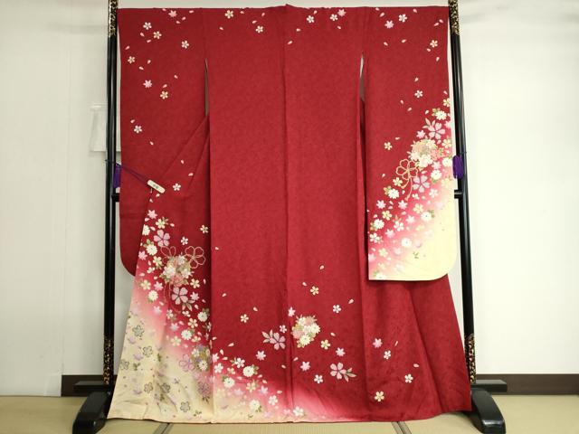 平和屋着物●豪華振袖 雪輪舞桜 暈し染め 金彩 正絹 逸品 DAAK4431ic