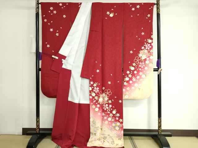 平和屋着物●豪華振袖 雪輪舞桜 暈し染め 金彩 正絹 逸品 DAAK4431ic