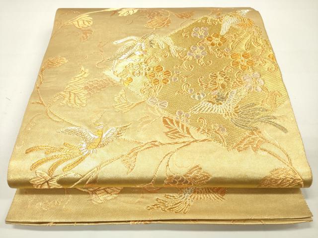 平和屋着物◎六通柄袋帯 遠州鳳凰唐単文 金銀糸 引箔 正絹 逸品 DAAK7667xg