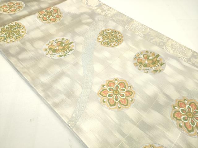 平和屋着物◎六通柄袋帯 古代の旅 蝋纈と正倉院華文 金糸 正絹 逸品 DAAK7690xg