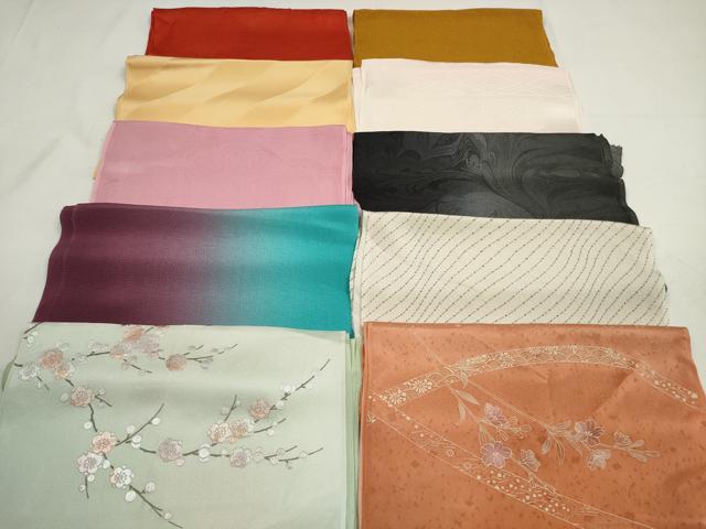 平和屋着物★和装小物 上質な帯揚げ10枚セット 逸品 DAAK7979xg
