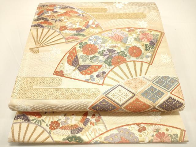 平和屋着物◎六通柄袋帯 唐織 能小袖 金糸 正絹 逸品 DAAK8270bc