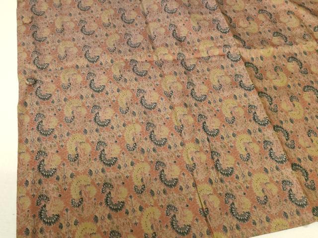 平和屋着物■道行コート 洋花文 正絹 逸品 DAAK9056cm