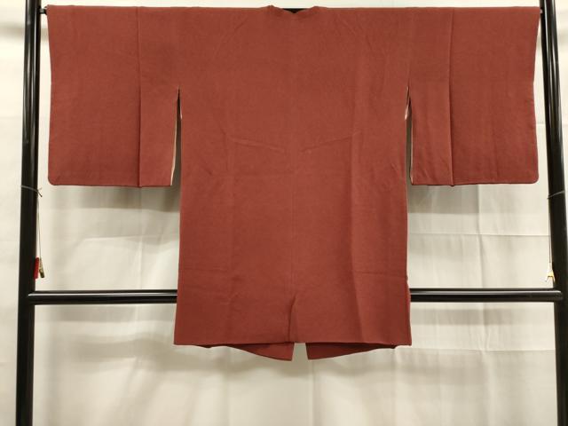 平和屋着物■道行コート 茜色 鬼しぼ縮緬 正絹 逸品 DAAK9303cm