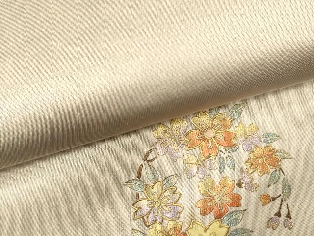 平和屋着物■六通柄袋帯 ワンポイント 螺鈿 霞文 引箔 正絹 逸品 DAAL0279we