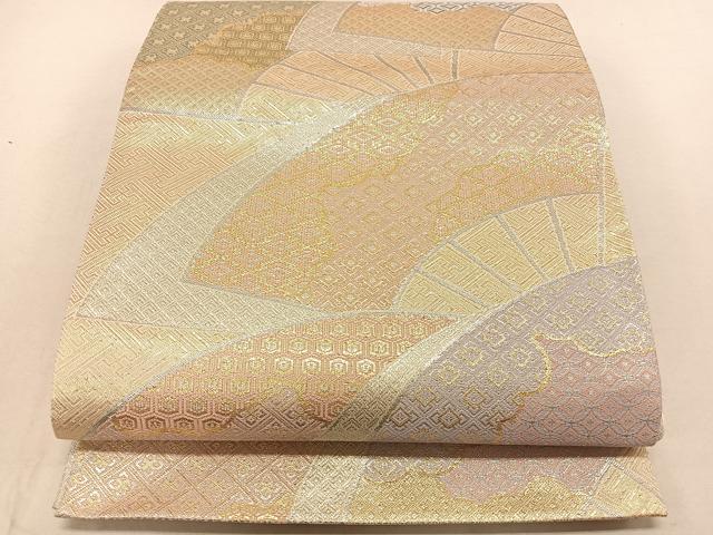 平和屋着物◎佐賀錦 六通柄袋帯 扇面吉祥文 金銀糸 二重箔 正絹 逸品 DAAL3071qp
