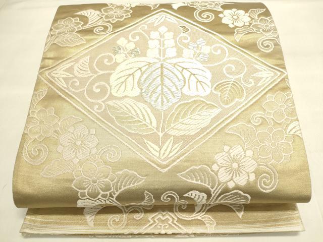 平和屋着物◎六通柄袋帯 桐花菱文 金銀糸 正絹 逸品 DAAL3108qp