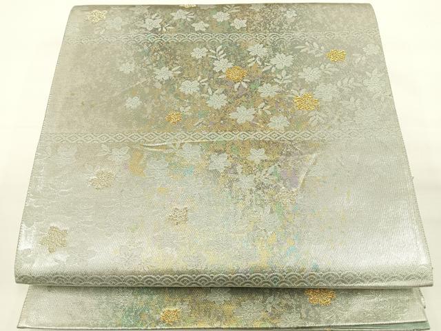 平和屋着物◎六通柄袋帯 舞花文 金銀糸 引箔 正絹 逸品 DAAL3641cd