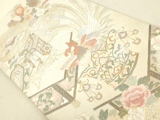 平和屋着物◎綴れ 太鼓柄袋帯 鳳凰花文 金銀糸 正絹 逸品 DAAL3821cd