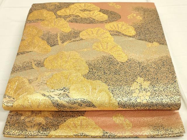 平和屋着物◎六通柄袋帯 老松 金糸 正絹 逸品 DAAL3850cd
