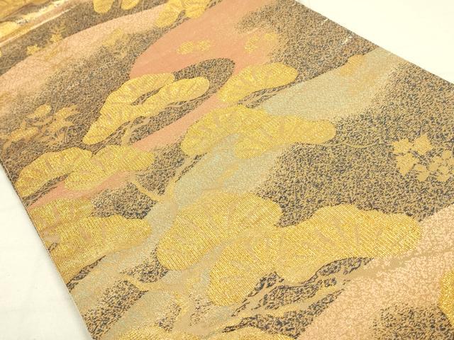 平和屋着物◎六通柄袋帯 老松 金糸 正絹 逸品 DAAL3850cd